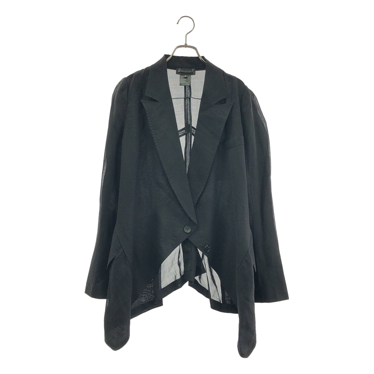 ANN DEMEULEMEESTER / アンドゥムルメステール | ウール混 変形 テーラードジャケット | 36 | ブラック | レディース