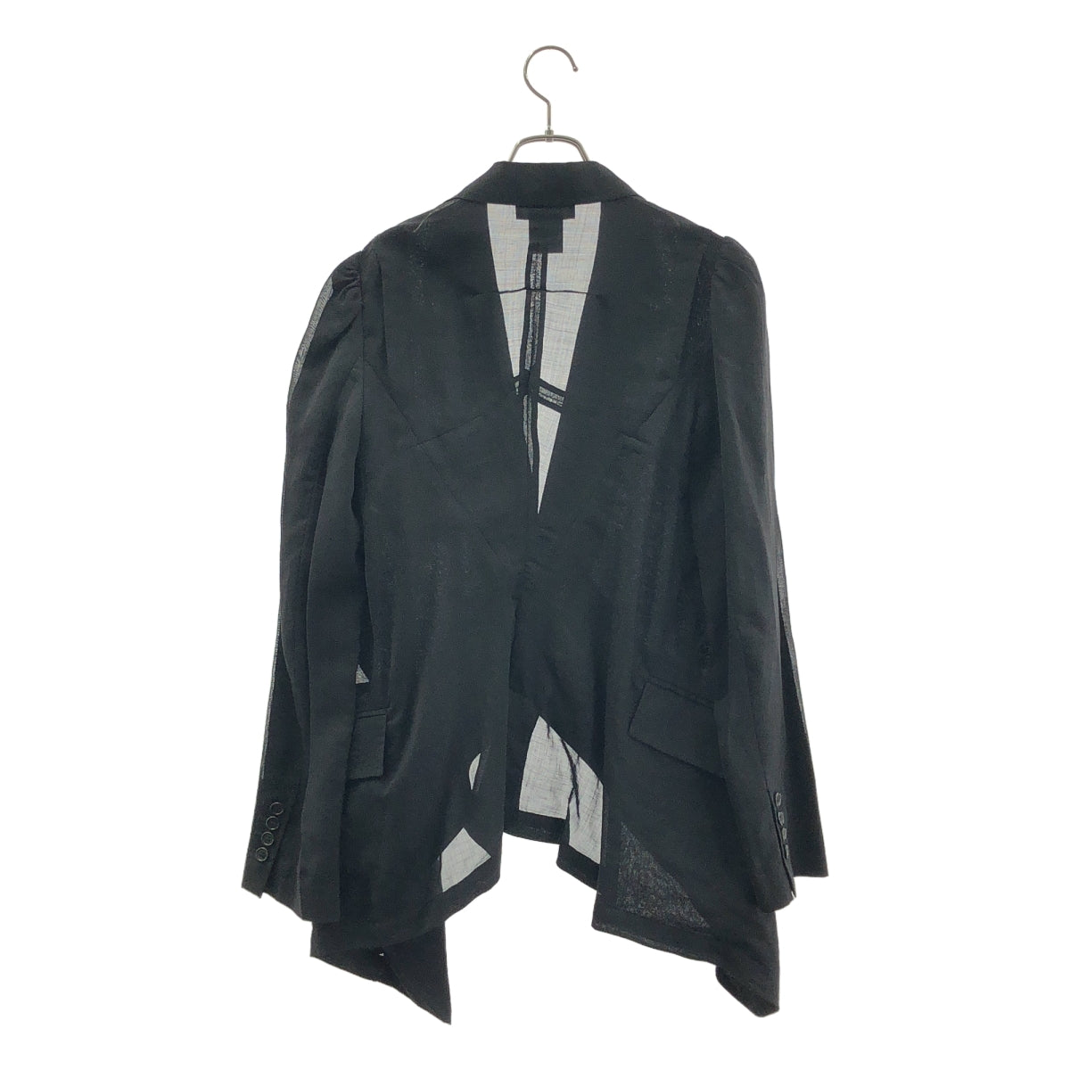 ANN DEMEULEMEESTER / アンドゥムルメステール | ウール混 変形 テーラードジャケット | 36 | ブラック | レディース