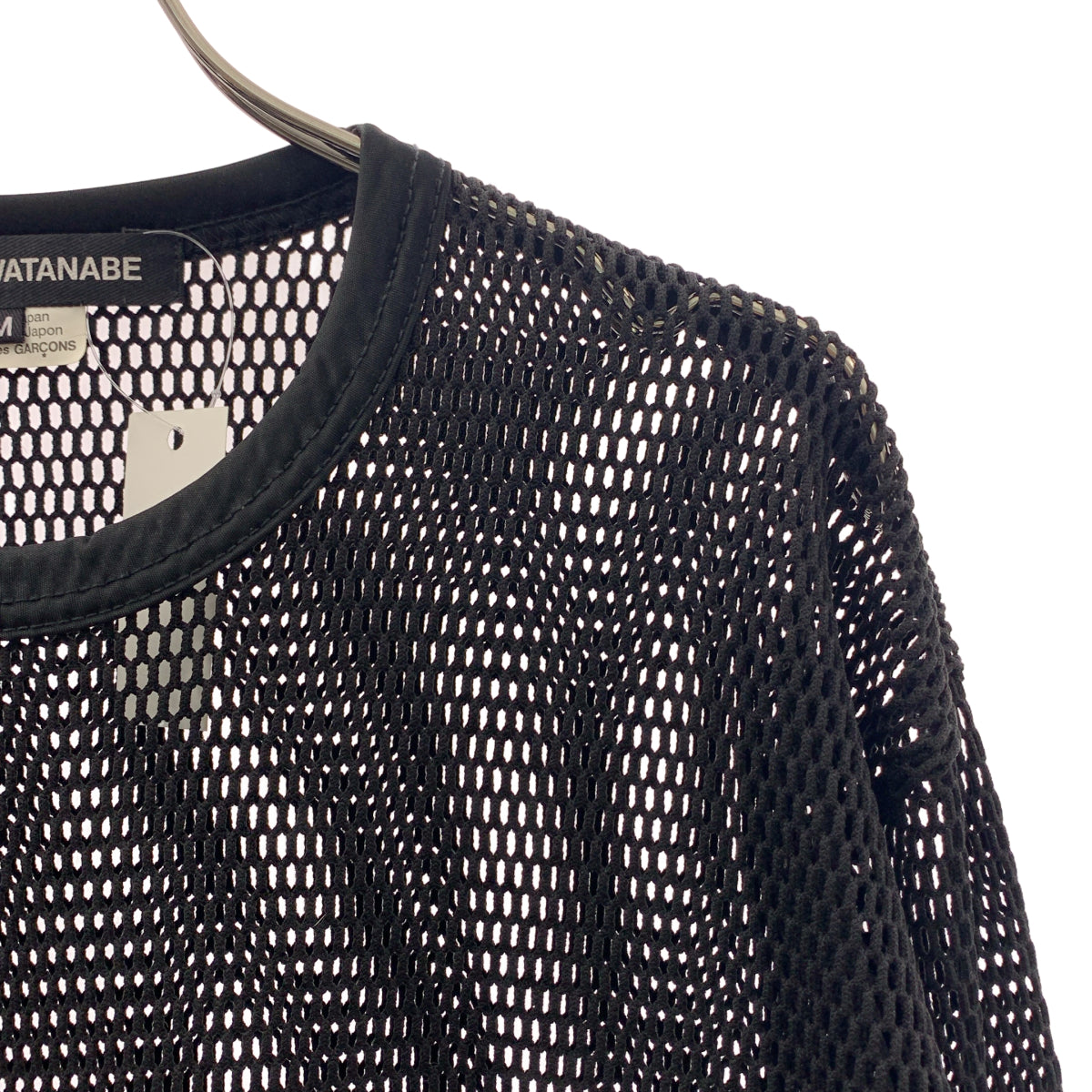 JUNYA WATANABE COMME des GARCONS / ジュンヤワタナベ | 2023AW | ポリエステル 変形 オーバーシルエット メッシュ クルーネック カットソー | M | レディース