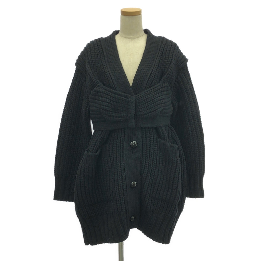 sacai / サカイ | エルボーパッチ ロングカーディガン | 1 | ブラック | レディース