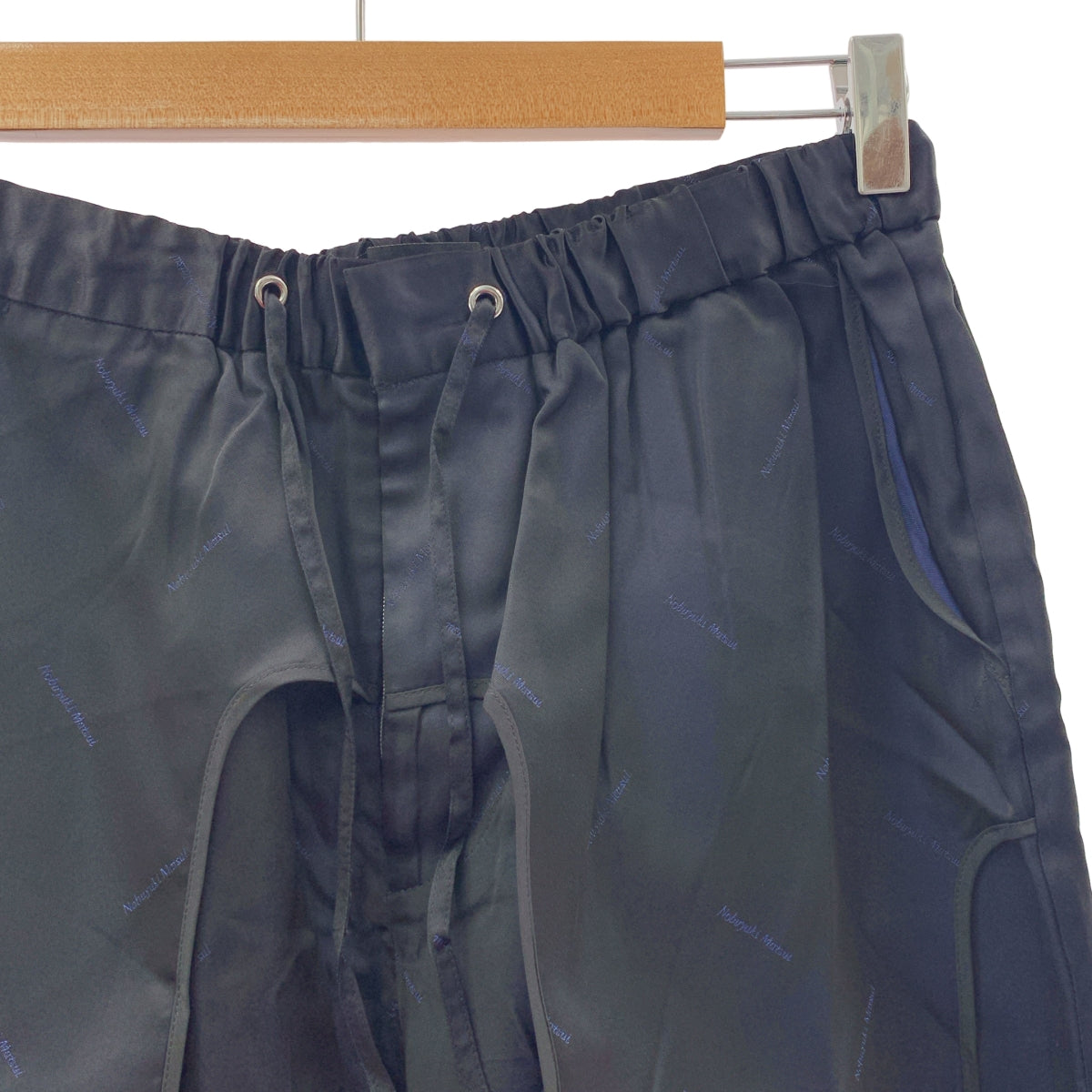 【美品】  Nobuyuki Matsui / ノブユキマツイ | レーヨン ライニング イージーパンツ | 3 | ネイビー | メンズ