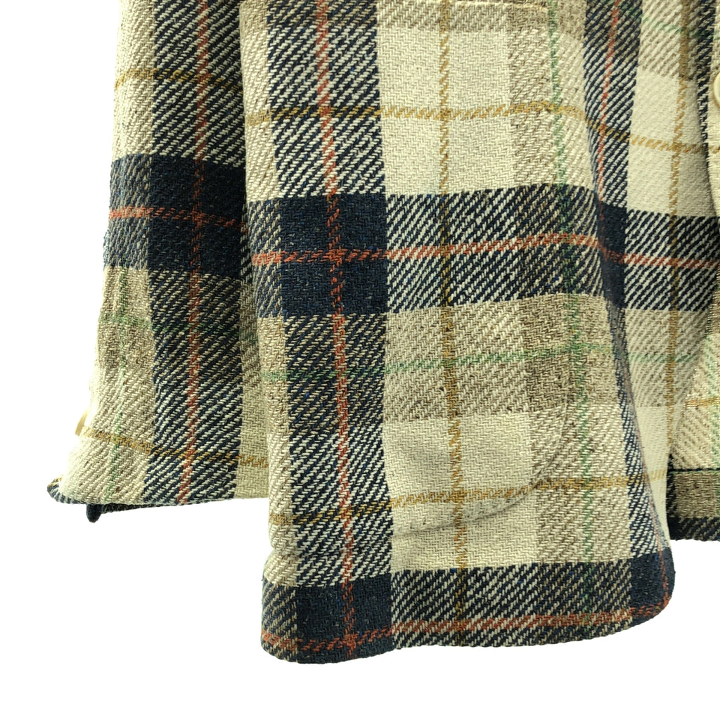 LARDINI / ラルディーニ | シルク チェック テーラード ジャケット / ブートニエール付き | 48 | メンズ