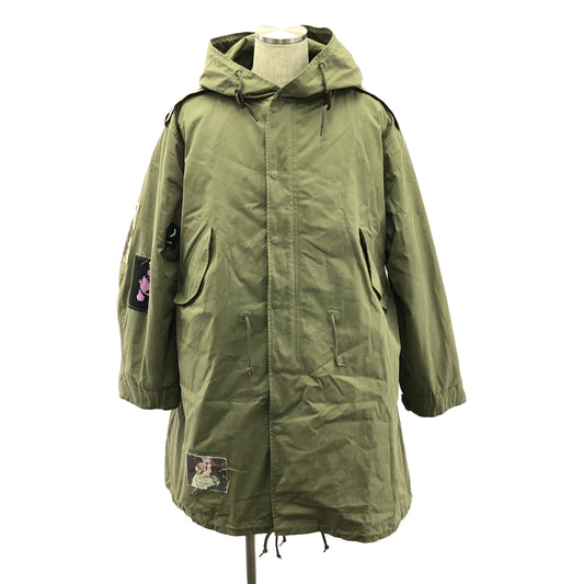 [New] RAF SIMONS | 2020AW | ×FRED PERRY DETACHABLE LINER PARKA Graphic print patch with liner Mod coat | XS | Khaki | Men's