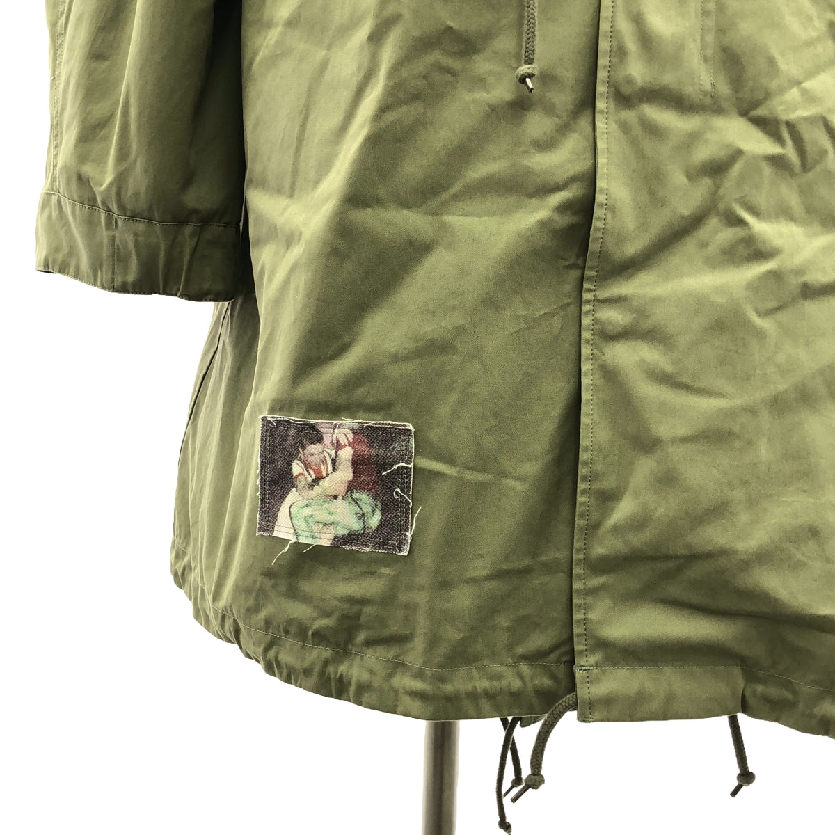 [新] 英國皇家空軍西蒙斯 | 2020秋冬 | ×FRED PERRY 可拆式內襯派克大衣 內襯的圖案印花貼片 摩登大衣 | XS |卡其色 |男士