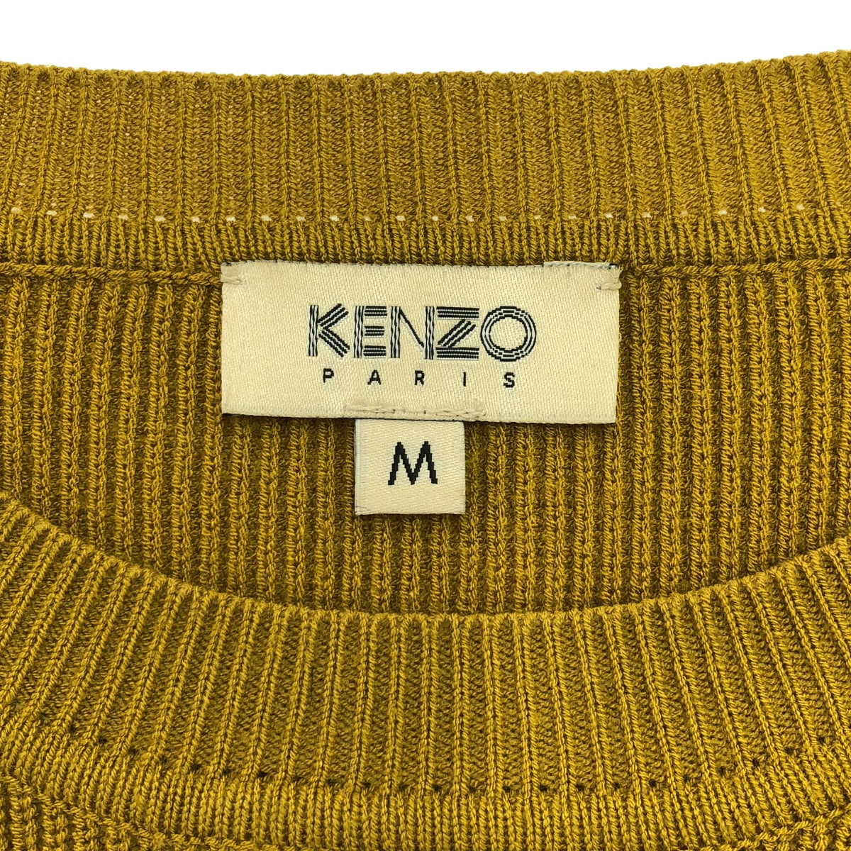 KENZO / ケンゾー | ラグラン レーヨン ニット | M | マスタード | レディース