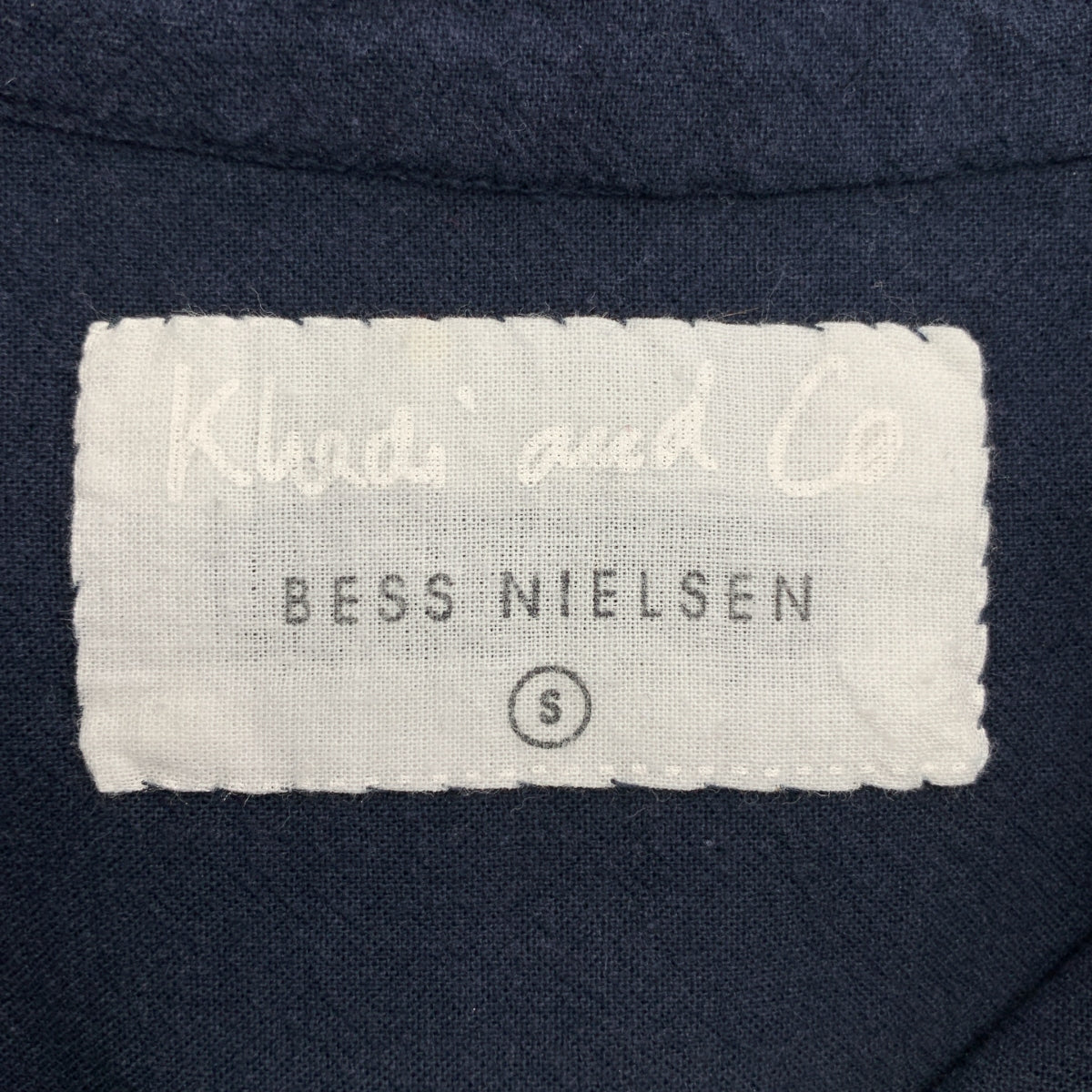 Khadi and Co / カディー&コー | コットン レース装飾 バンドカラーブラウス | S | ネイビー | レディース