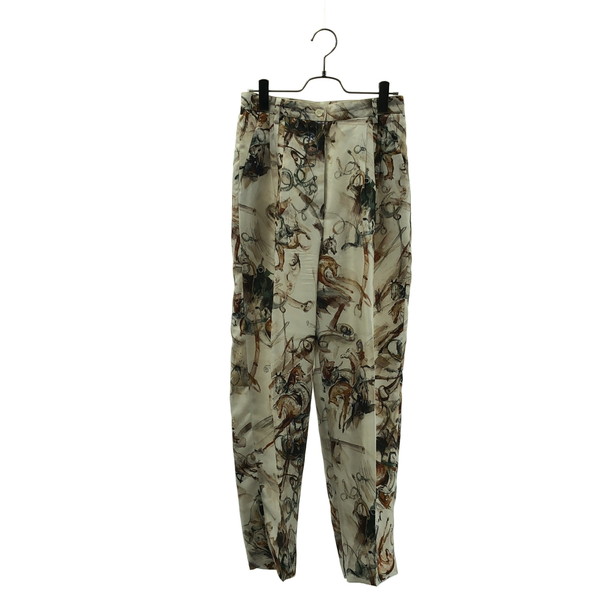 OLD ENGLAND / オールドイングランド | シルク ホースプリント  総柄 パンツ | 34 | レディース