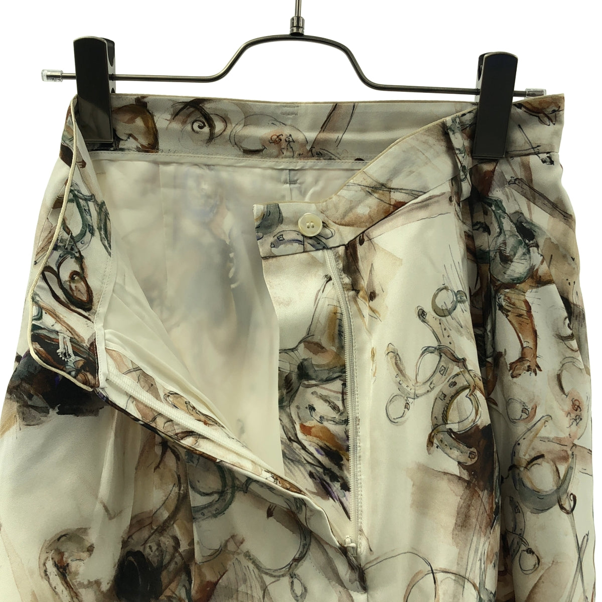 OLD ENGLAND / オールドイングランド | シルク ホースプリント  総柄 パンツ | 34 | レディース