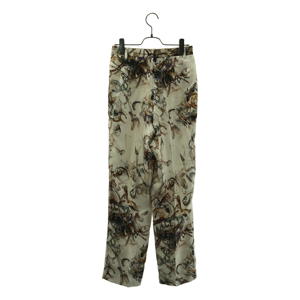 OLD ENGLAND / オールドイングランド | シルク ホースプリント  総柄 パンツ | 34 | レディース