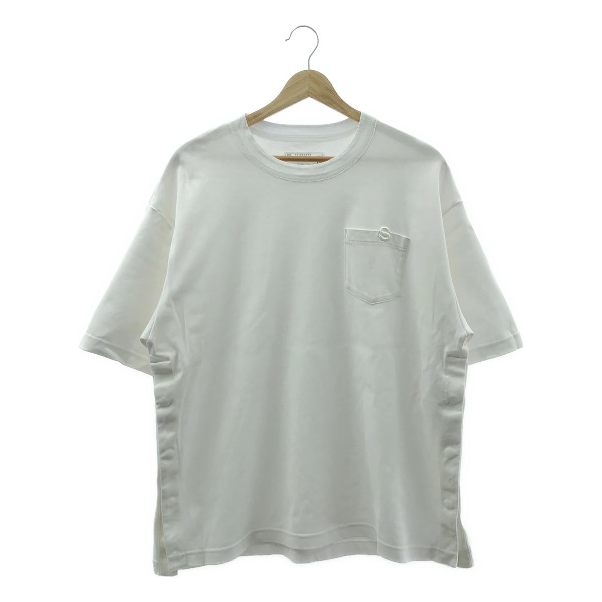 sacai / 사카이 | 2023SS | Cotton Jersey T-Shirt 코튼 로고 자수 포켓 T 셔츠 | 3 | 남성