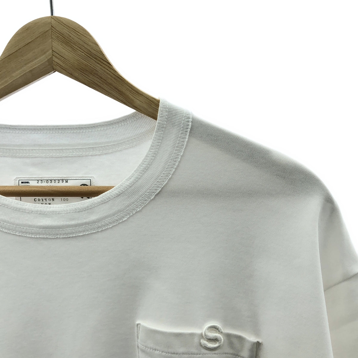 sacai / 사카이 | 2023SS | Cotton Jersey T-Shirt 코튼 로고 자수 포켓 T 셔츠 | 3 | 남성