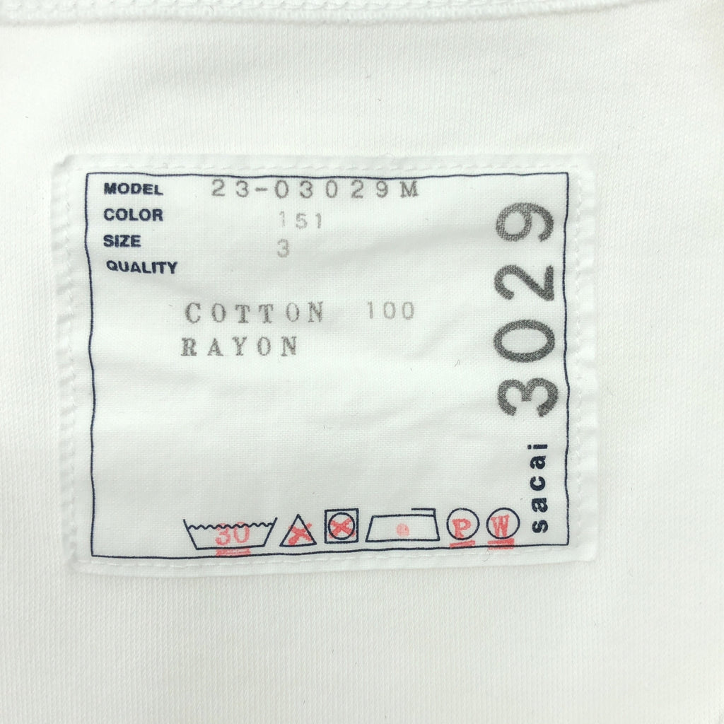 sacai / 사카이 | 2023SS | Cotton Jersey T-Shirt 코튼 로고 자수 포켓 T 셔츠 | 3 | 남성