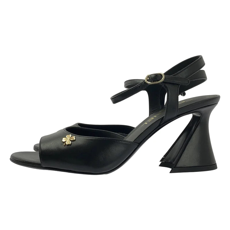 CHANEL / シャネル | レザー ココマーク ヒールサンダル | 38C | レディース