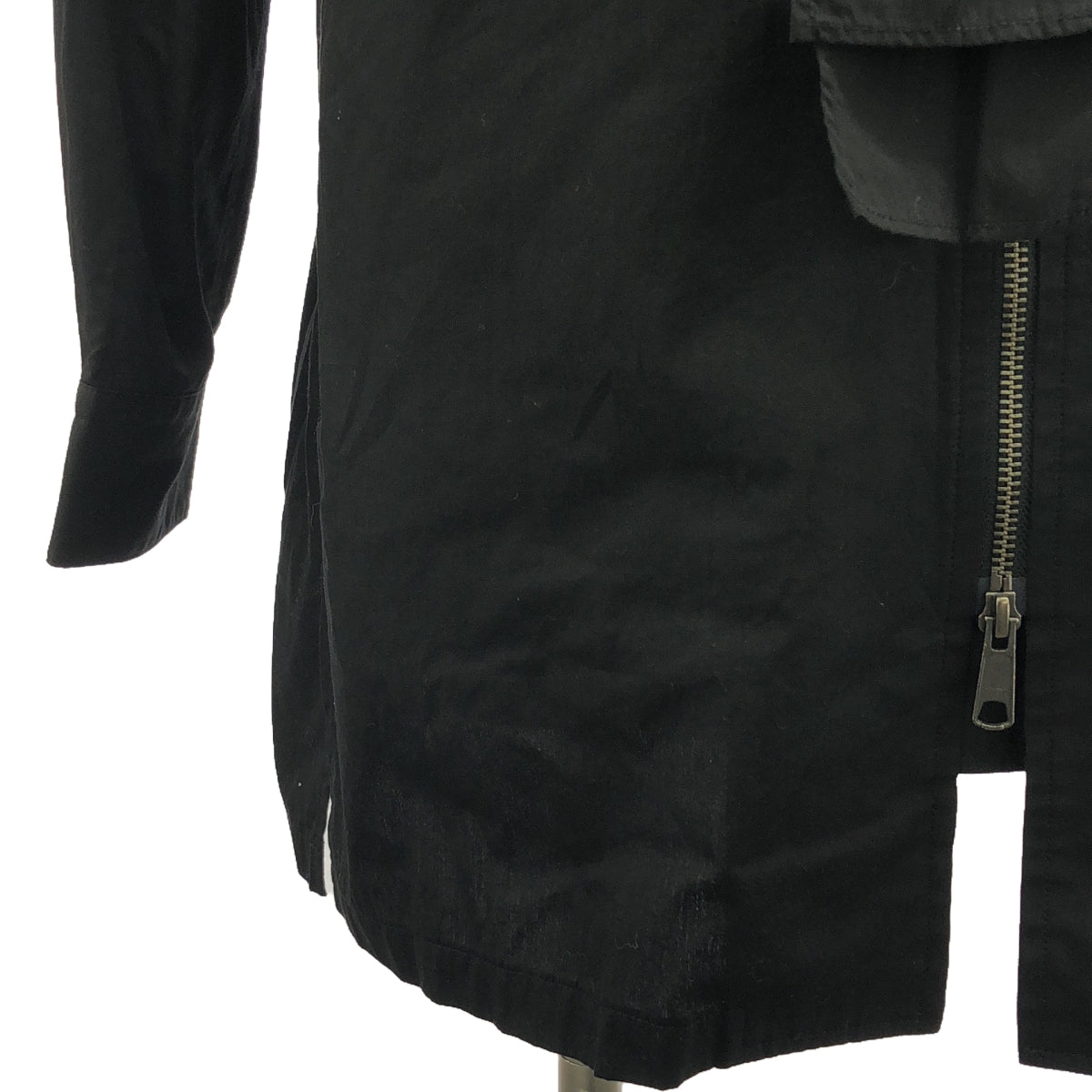 Ground Y / 그라운드와이 | 2023AW | 지퍼 오버 셔츠 재킷 | 3 | 블랙 | 남성