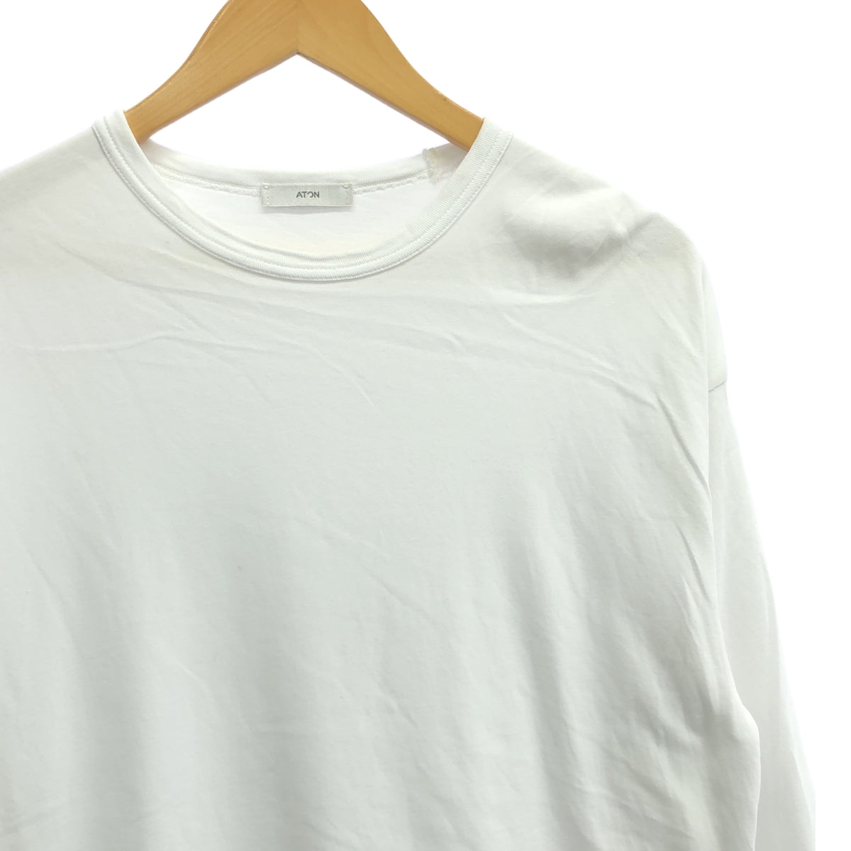 ATON / 에이턴 | Fresca single jersey layerd crewneck pullover 풀오버 | 2 | 화이트 | 여성