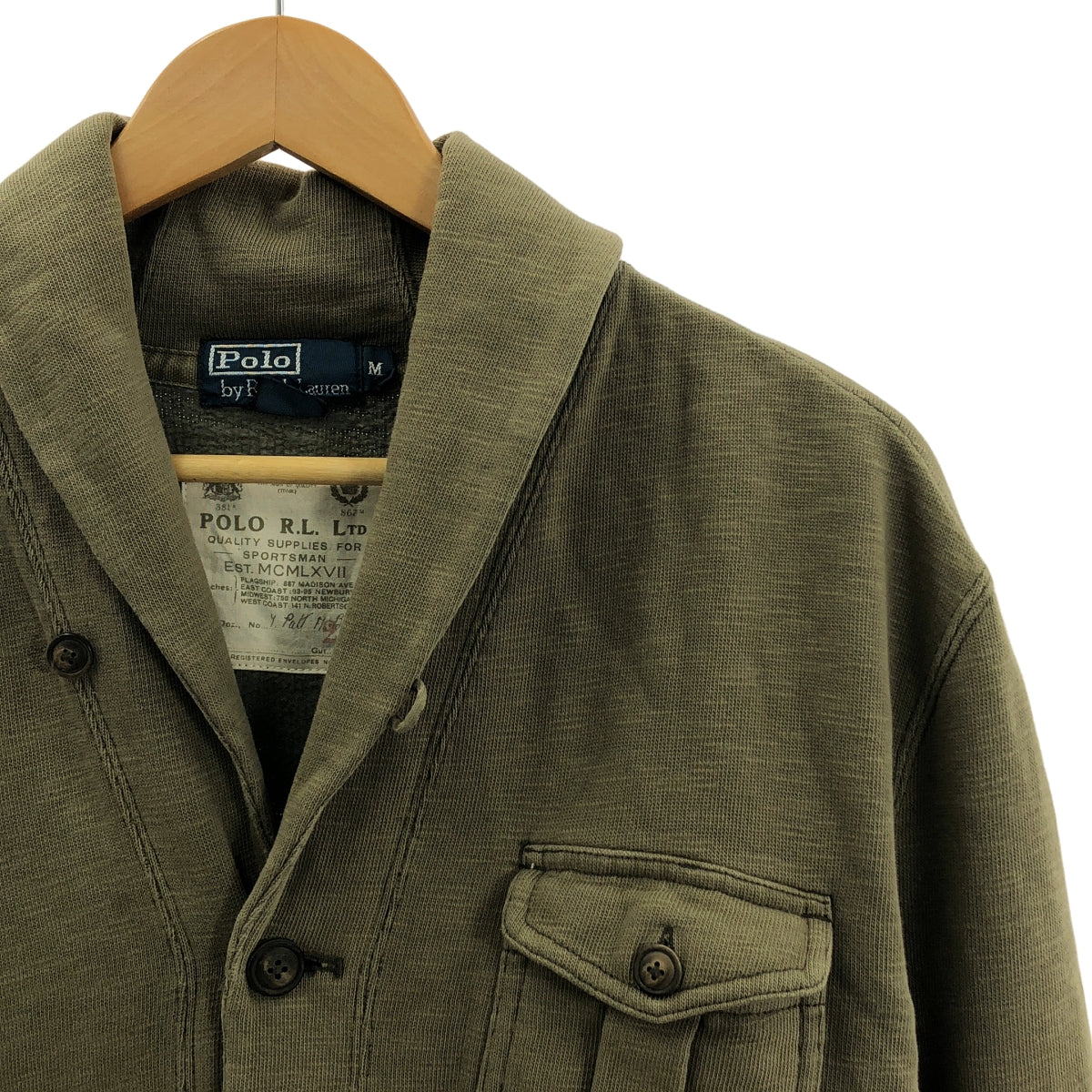 POLO BY RALPH LAUREN / 폴로바이랄 플로렌 | 코튼 숄 컬러 가디건 | M | 남성