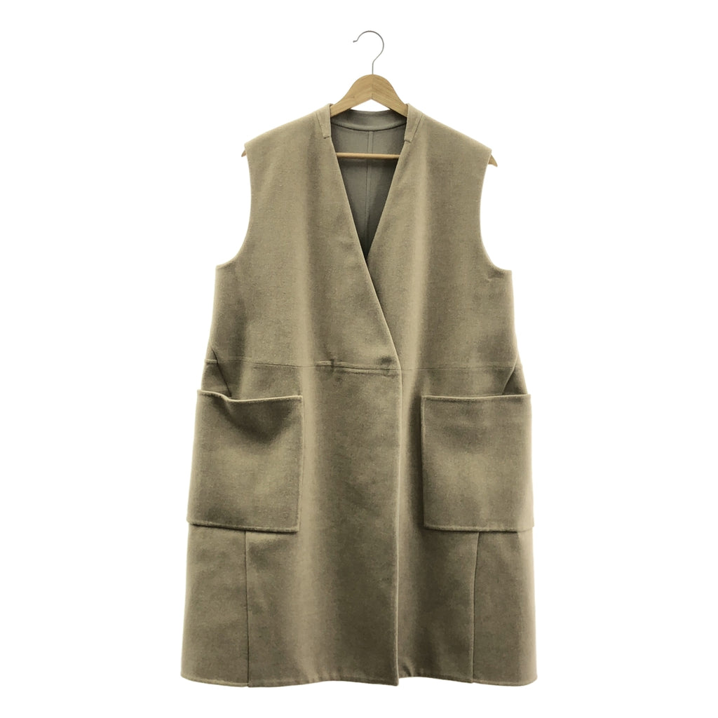 草稿 | 羊毛平紋雙面背心外套 | 38碼 | 米色/灰色 | 女款