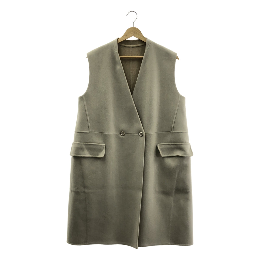 草稿 | 羊毛平紋雙面背心外套 | 38碼 | 米色/灰色 | 女款