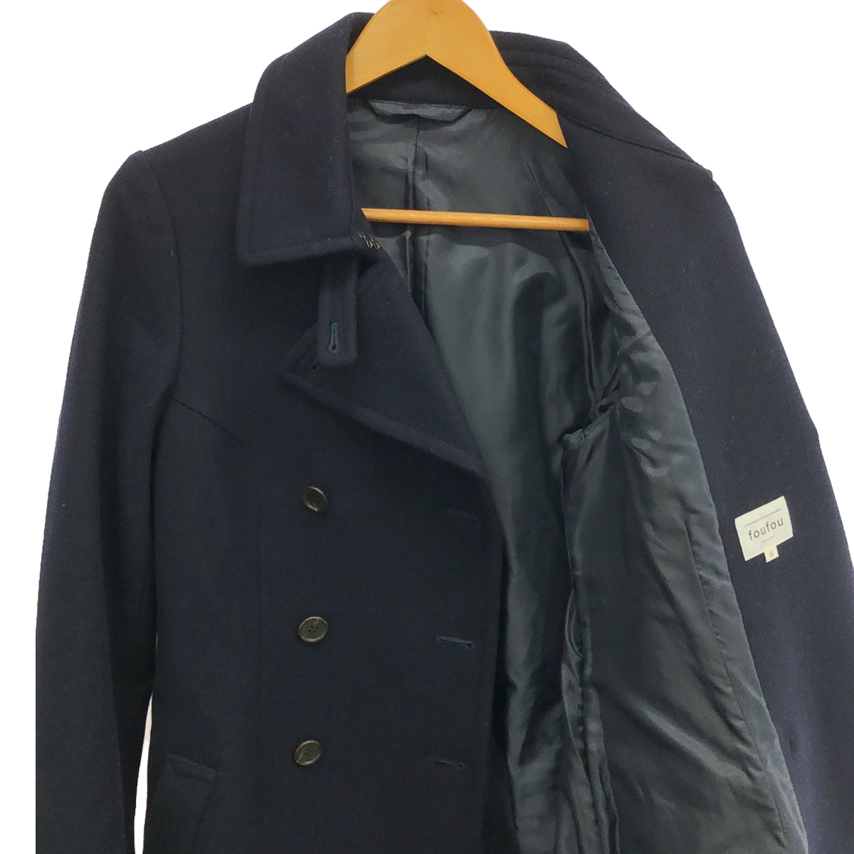 foufou / フーフー | melton double coat メルトン ダブル コート | 0 | ネイビー | レディース