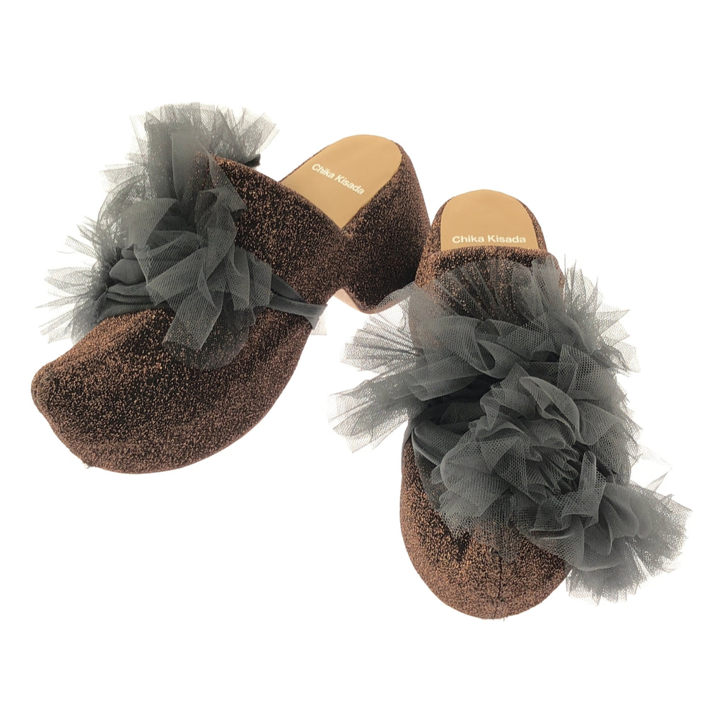 Chika Kisada / チカキサダ | 2025SS | SABO SANDAL / 着脱可チュール フリル 装飾 プラットフォーム サボ サンダル | 38 |