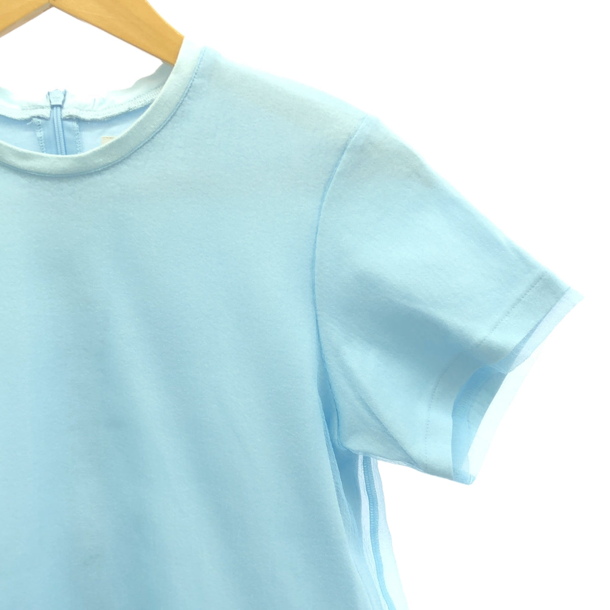 【美品】  AKIRANAKA / アキラナカ | チュールレイヤードTシャツ | 36 | ライトブルー | レディース
