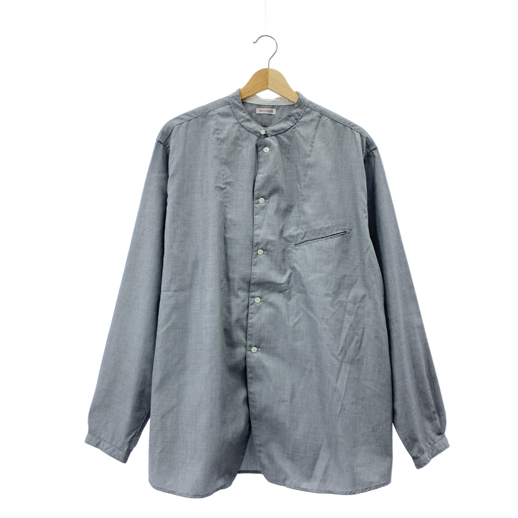 NICENESS / ナイスネス | 2025AW | C.CHAD End-on-End Chambray Shirt Jacket コットン バンドカラーシャツ | M |