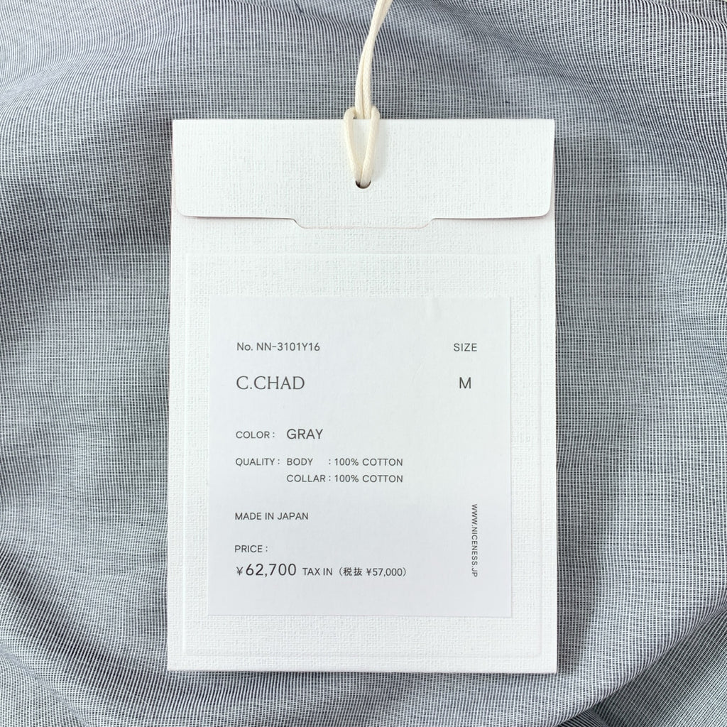 NICENESS / ナイスネス | 2025AW | C.CHAD End-on-End Chambray Shirt Jacket コットン バンドカラーシャツ | M |