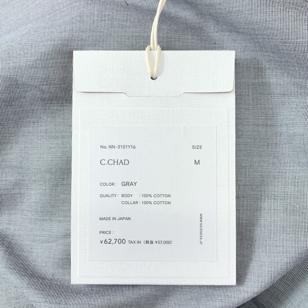 NICENESS / ナイスネス | 2025AW | C.CHAD End-on-End Chambray Shirt Jacket コットン バンドカラーシャツ | M |