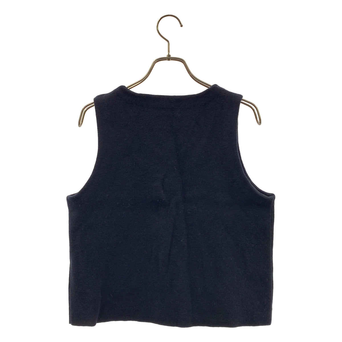 DEMY BY DEMYLEE / デミー バイ デミリー | ロゴ金ボタン ニット ベスト | S | ネイビー | レディース