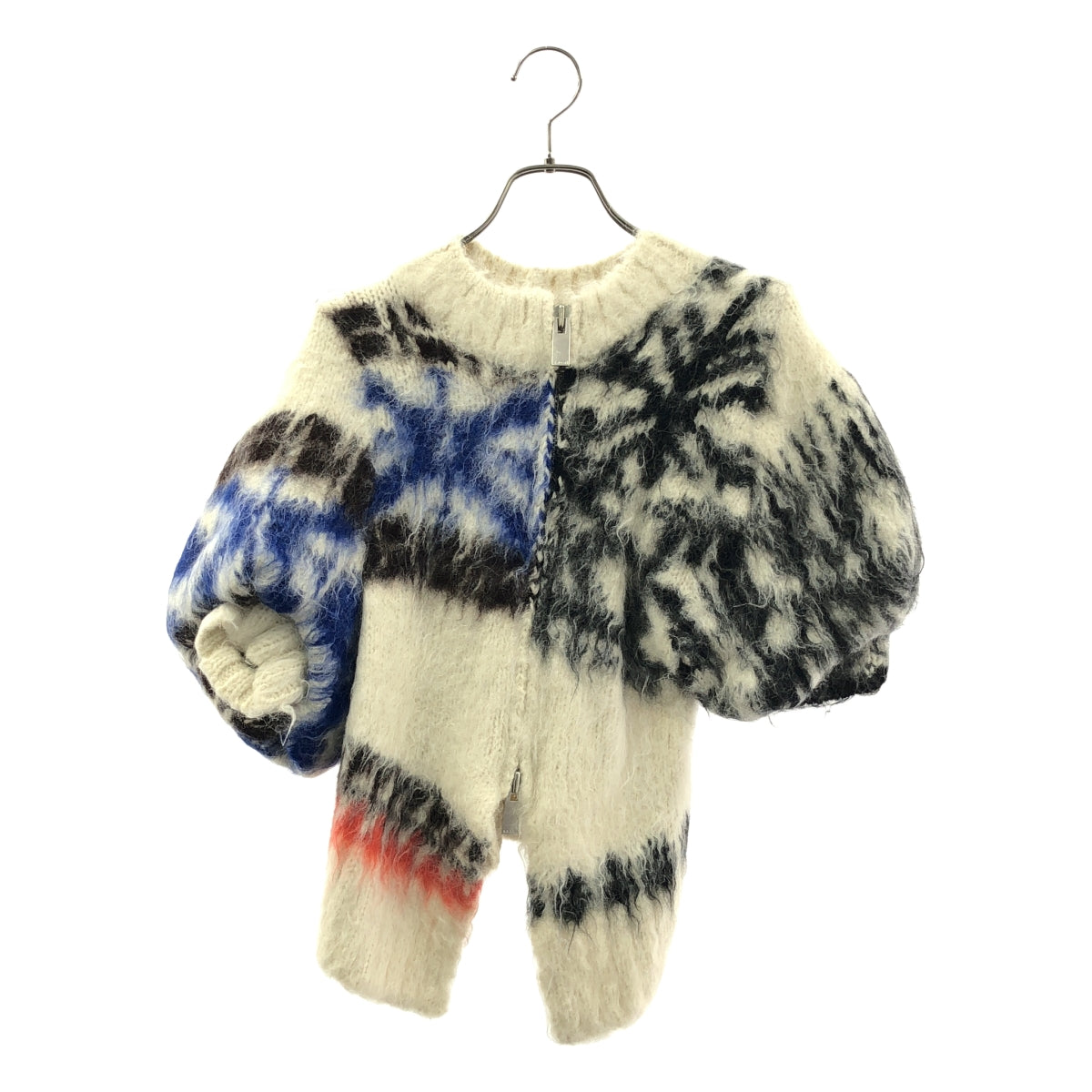 sacai / サカイ | 2024AW | アルパカ混 ジャガード ショートスリーブ ジップアップ ニットカーディガン | 1 | レディース