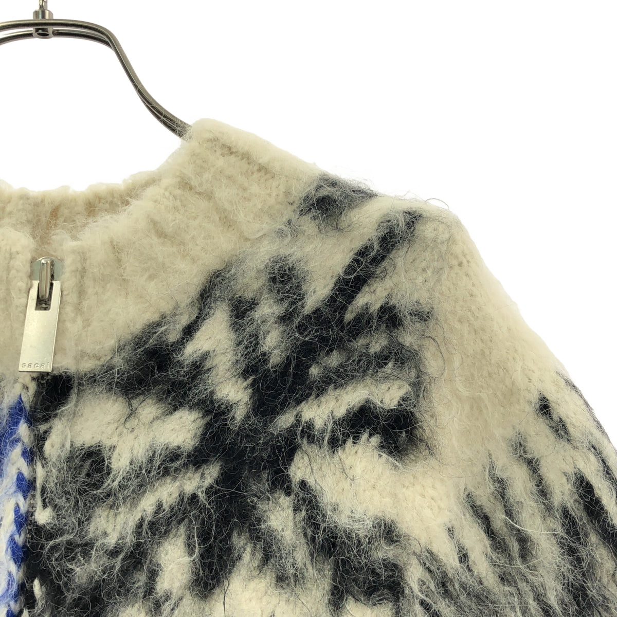 sacai / サカイ | 2024AW | アルパカ混 ジャガード ショートスリーブ ジップアップ ニットカーディガン | 1 | レディース