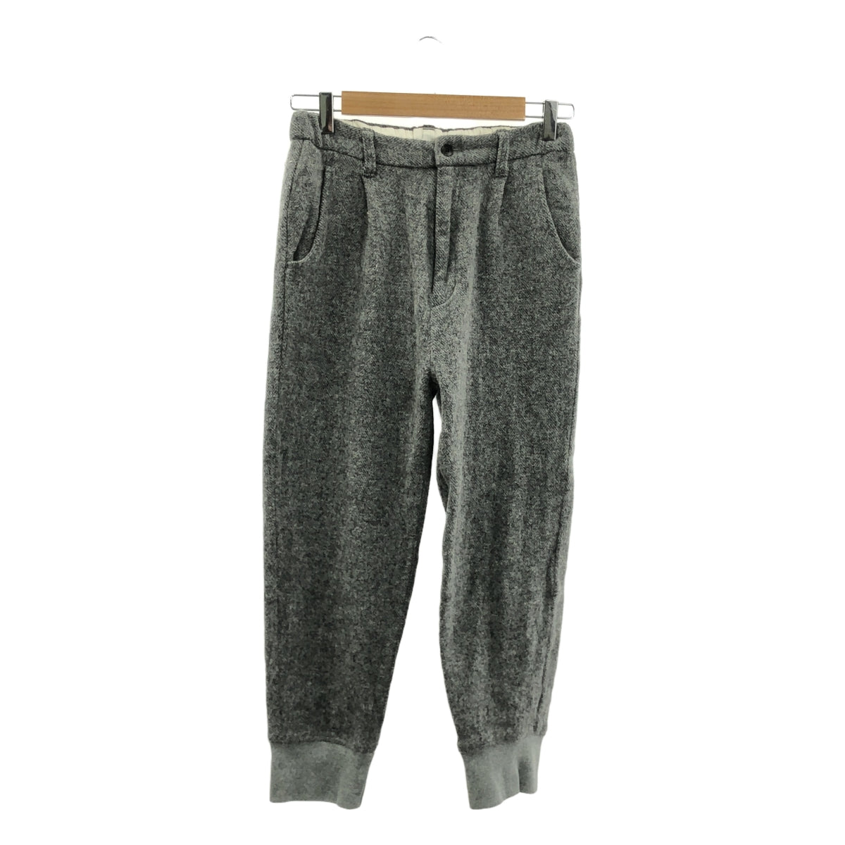 UNIVERSAL TISSU | 2023AW | 原廠羊毛人字紋慢跑褲 | 1 | 灰色 | 女款