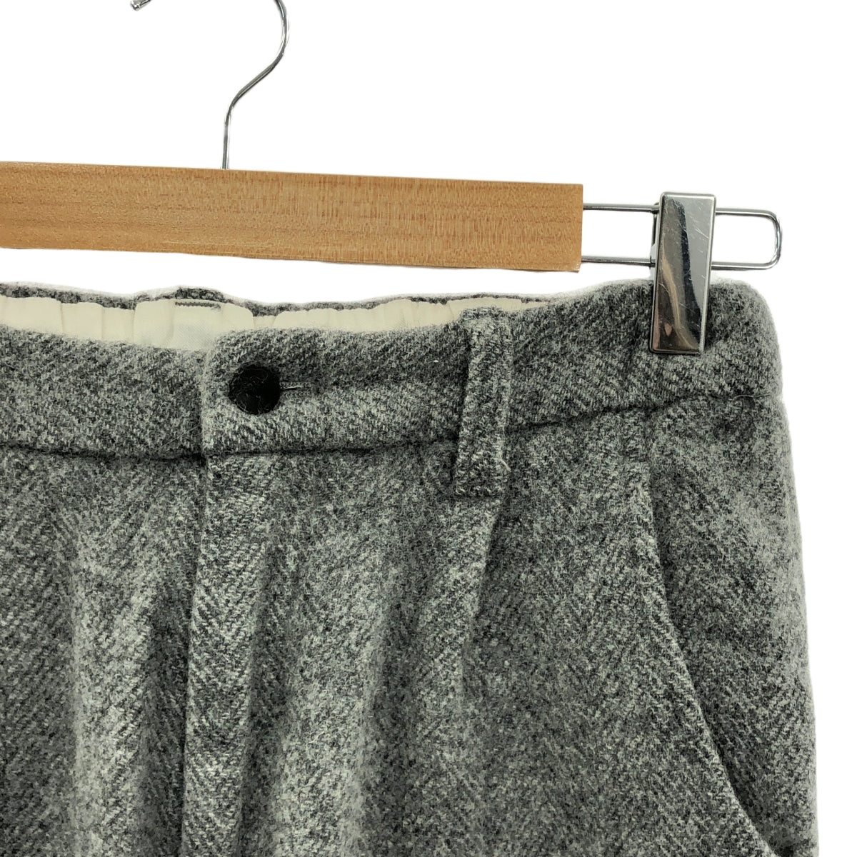 UNIVERSAL TISSU | 2023AW | 原廠羊毛人字紋慢跑褲 | 1 | 灰色 | 女款