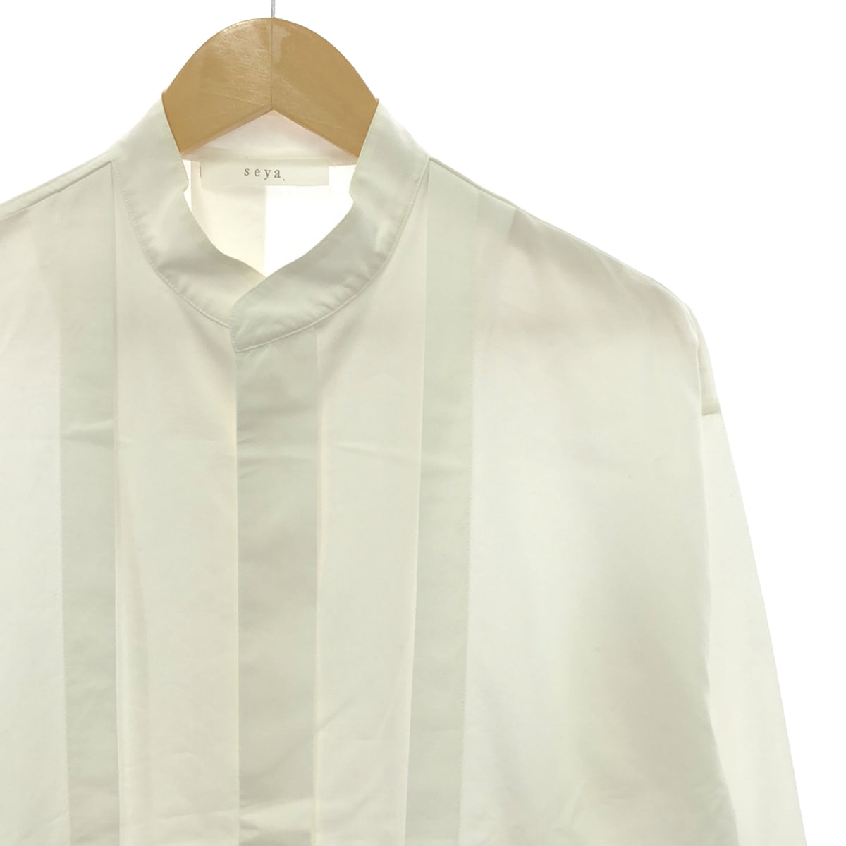 seya. / Seya | Tuck band collar shirt | S | White | Women's