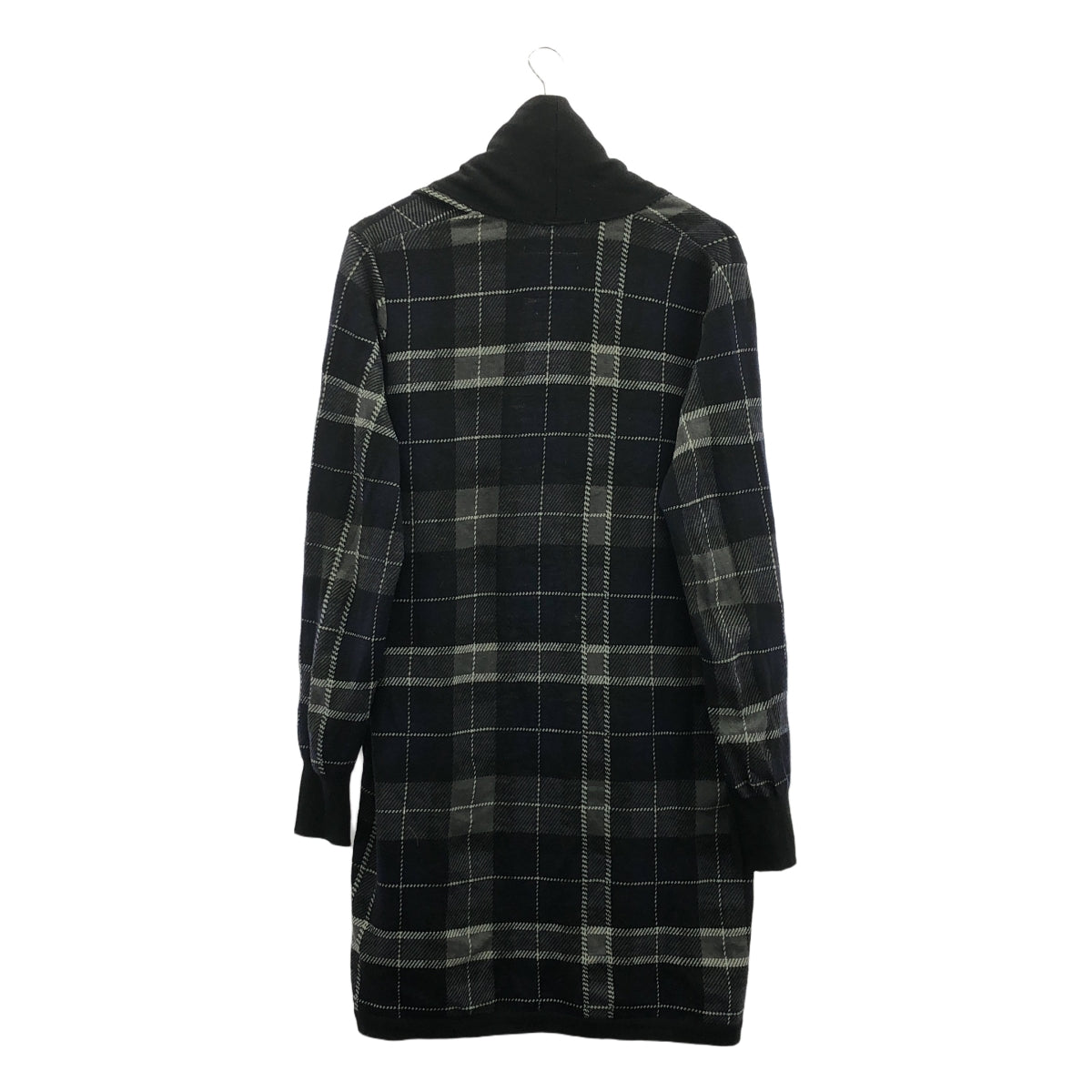 sacai / 사카이 | 울 혼합 리브 전환 체크 롱 가디건 가운 코트 | 1 | 남성