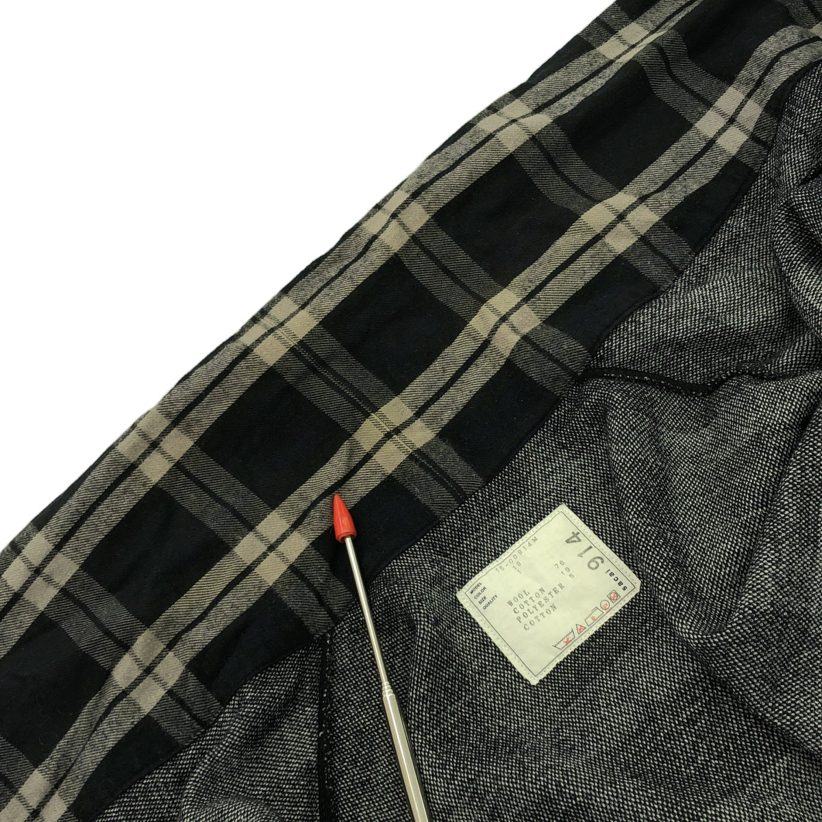 sacai / 사카이 | 울 혼합 리브 전환 체크 롱 가디건 가운 코트 | 1 | 남성