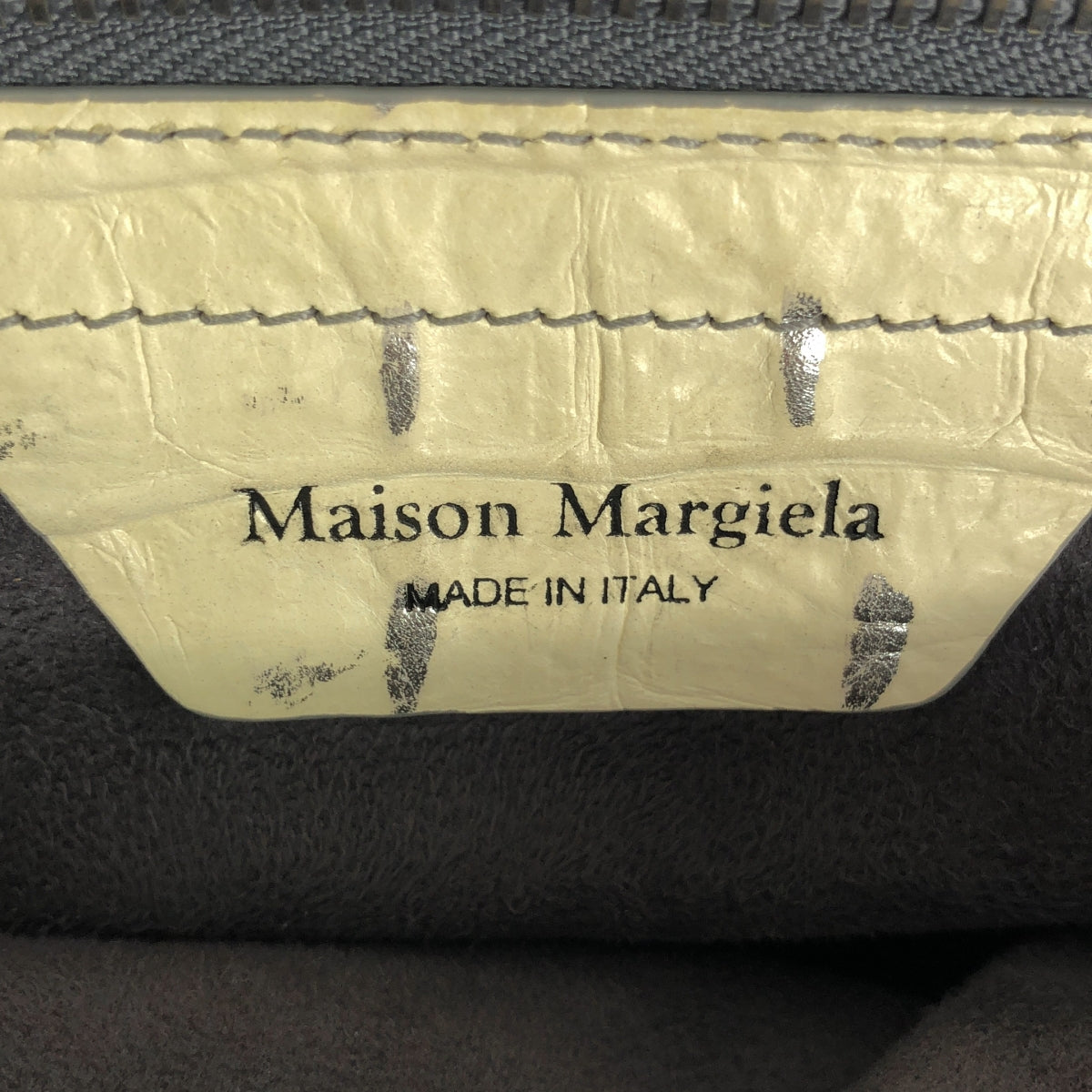 【美品】  Maison Margiela / メゾンマルジェラ | 2020AW | 5AC / ファイブエーシー クロコ型押し レザー ショルダーバッグ | エクリュ系 | レディース