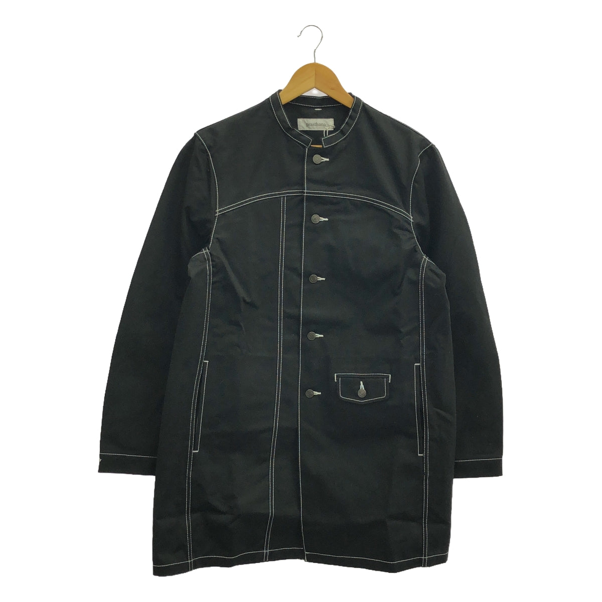 【신품】 prasthana / 프라스타나 | white stitch work coat / 코트 | M | 블랙 | 남성