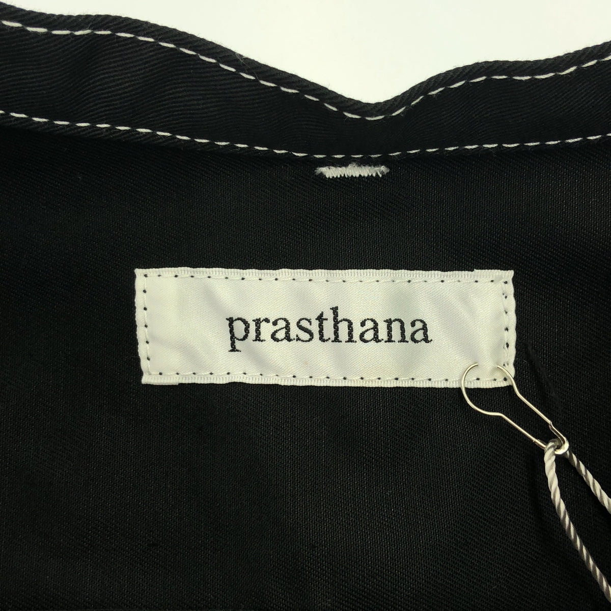 [New] prasthana / Plastana | White Stitch Work Coat / Coat | M | Black | Men's