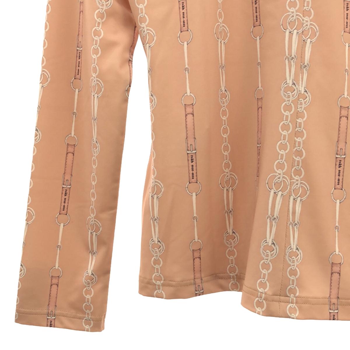 【美品】  Rokh / ロック | ビットチェーン 総柄 ハイネックカットソー | M | ベージュ | レディース
