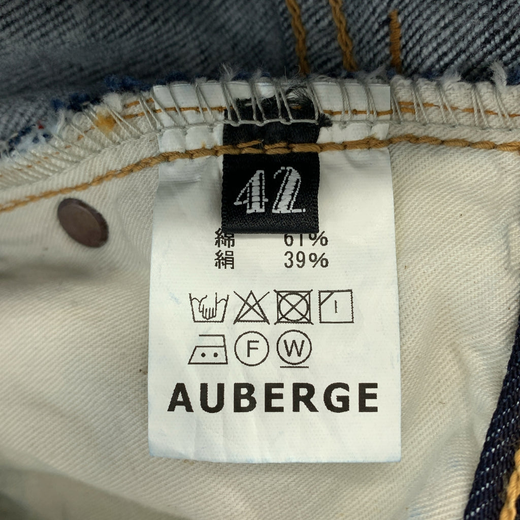 AUBERGE / オーベルジュ | PHIL MENPU コットン シルク 5ポケット セルビッチ デニムパンツ | 42 | インディゴ | メンズ