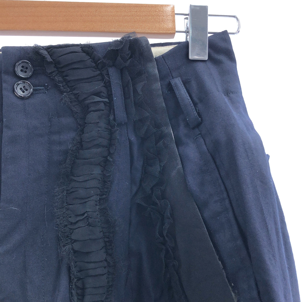 COMME des GARCONS / 콤데 갤슨 | 2006AW | 스트라이프 튤 개더 프릴 장식 와이드 팬츠 | SS |