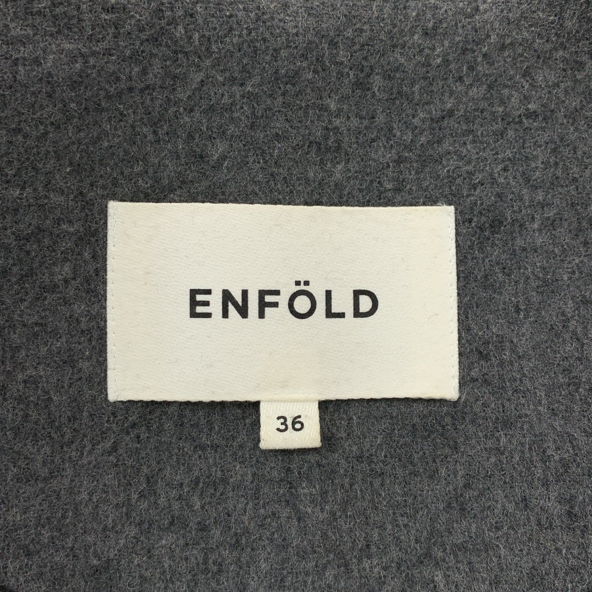 ENFOLD / エンフォルド | ファインリバー ビーバー ノーカラー スリット コート | 36 | グレー/グリーン | レディース