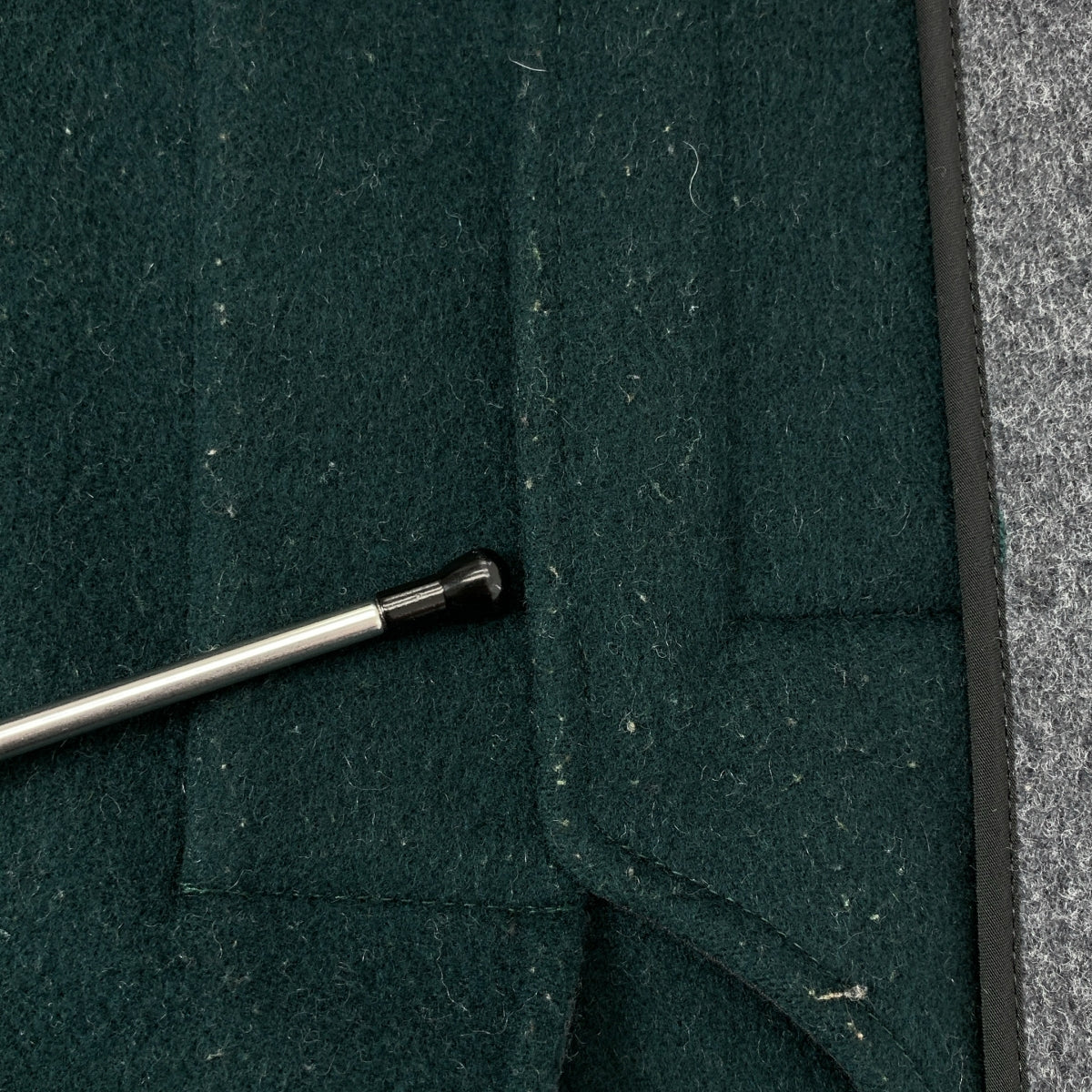 ENFOLD / エンフォルド | ファインリバー ビーバー ノーカラー スリット コート | 36 | グレー/グリーン | レディース