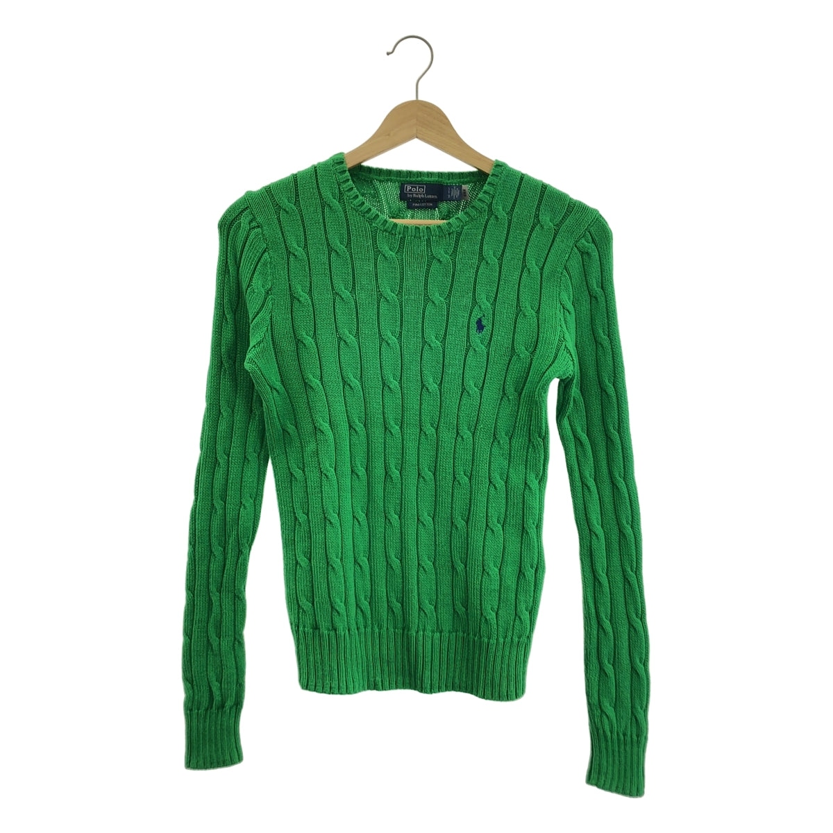 POLO RALPH LAUREN / 폴로랄프로렌 | 코튼 원포인트 포니 케이블 니트 스웨터 | S |