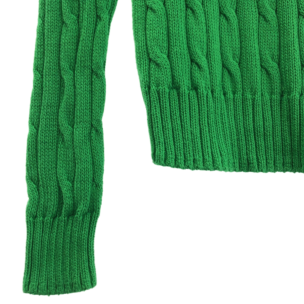 POLO RALPH LAUREN / 폴로랄프로렌 | 코튼 원포인트 포니 케이블 니트 스웨터 | S |