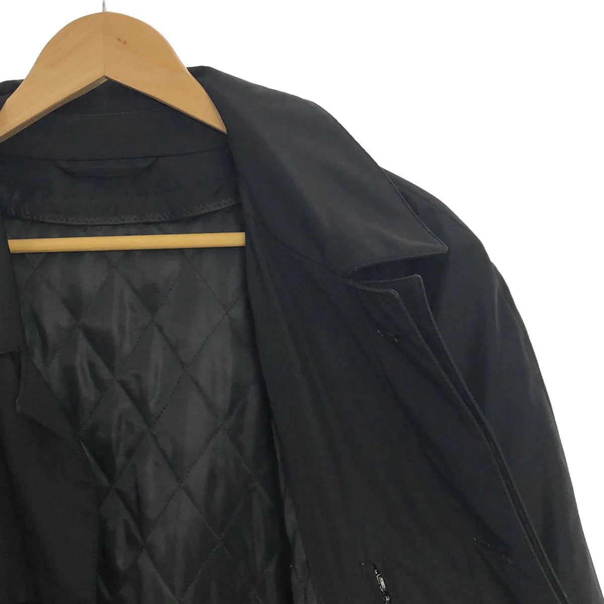 YUKI TORII / 유키 트리지 | 탈착 가능 라이너가있는 스테인드 컬러 오버 코트 | LL | 블랙 | 여성