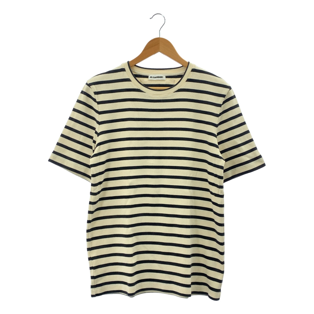 JIL SANDER+ / ジルサンダープラス | コットン ロゴパッチ ボーダーTシャツ | M | メンズ