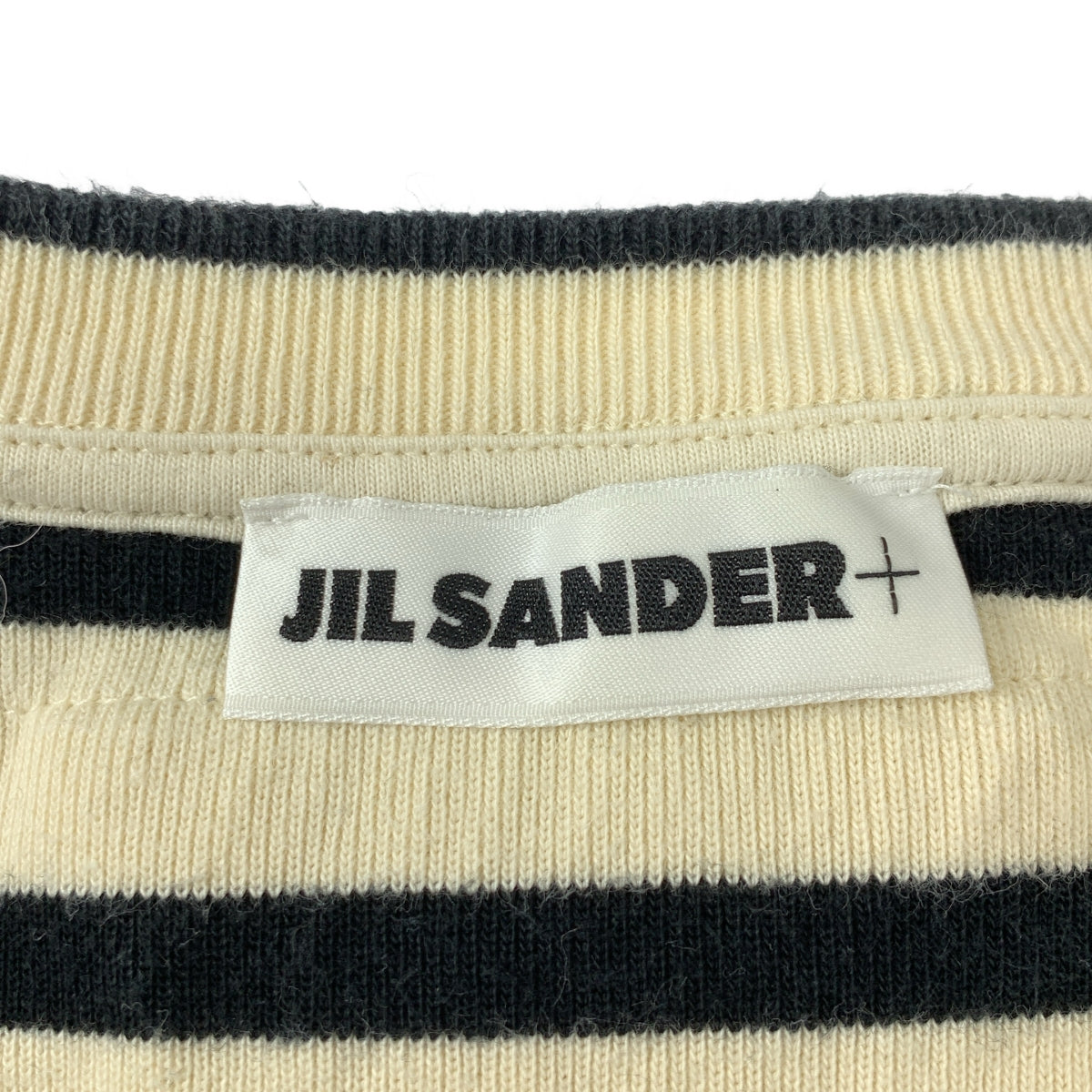 JIL SANDER+ / ジルサンダープラス | コットン ロゴパッチ ボーダーTシャツ | M | メンズ