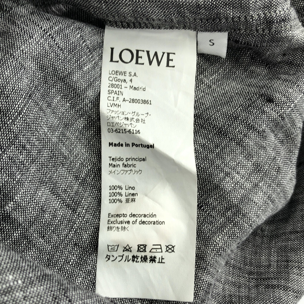 LOEWE / ロエベ | 2トーン リネン 長袖 シャツ | S | グレー / グリーン | メンズ